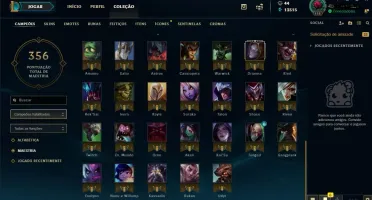 Conta League of Legends Gold/ 75 champs/ 24 skins/ lvl 115