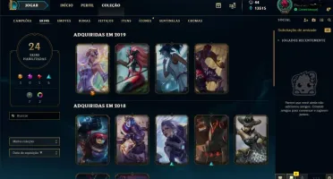 Conta League of Legends Gold/ 75 champs/ 24 skins/ lvl 115
