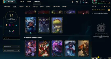 Conta League of Legends Gold/ 75 champs/ 24 skins/ lvl 115