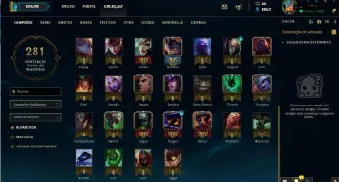 Conta League of Legends Platina/ 53 champs/ 21 skins/ lvl 91