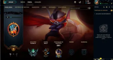 Conta League of Legends Platina/ 53 champs/ 21 skins/ lvl 91