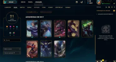 Conta League of Legends Platina/ 53 champs/ 21 skins/ lvl 91
