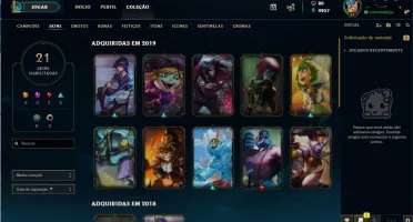 Conta League of Legends Platina/ 53 champs/ 21 skins/ lvl 91
