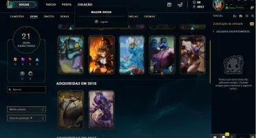 Conta League of Legends Platina/ 53 champs/ 21 skins/ lvl 91