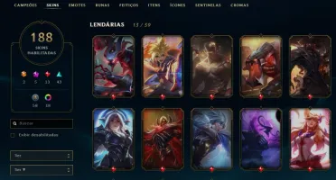 Conta LoL todas as Vitoriosas S1 ATÉ S9 188 Skins