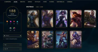 Conta LoL todas as Vitoriosas S1 ATÉ S9 188 Skins