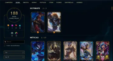 Conta LoL todas as Vitoriosas S1 ATÉ S9 188 Skins