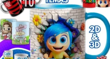 Pack Sublimação Para Canecas + De 100.000 + Divertidamente 2