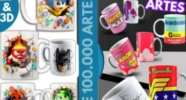 Pack Sublimação Para Canecas + De 100.000 + Divertidamente 2