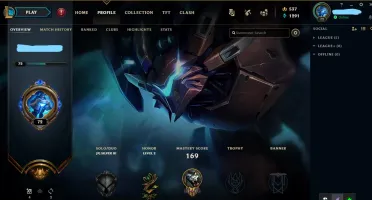 CONTA UNRANKED LVL72 + 43 CAMPEÕES E 19 SKINS