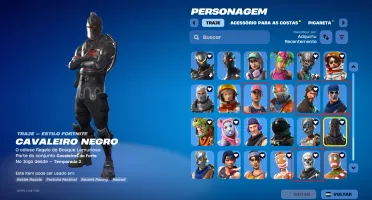 OG Fortnite com Cavaleiro Negro, Ceifador, Patrulheiro-Cavei