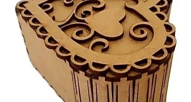 Kit Caixa coração MDF para bombom, presente, porta joia,...