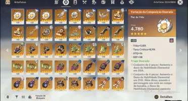 Conta Genshin Impact 16 T5 Mais De 12 Personagens Buildados