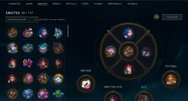 Conta Com 58 Skins e Quase Todos os Campeões
