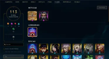 Conta Com 58 Skins e Quase Todos os Campeões
