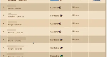 TIBIA MS LVL 186 GLADERA