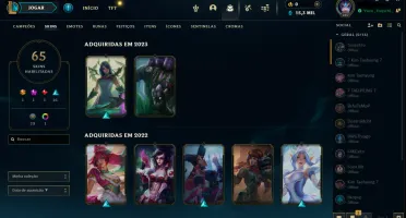 vendo conta lol 65 skins ultimo elo bronze
