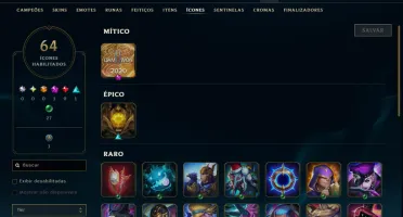 Diamante 1 com 45 Champs e 7 Skins