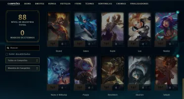 Diamante 1 com 45 Champs e 7 Skins