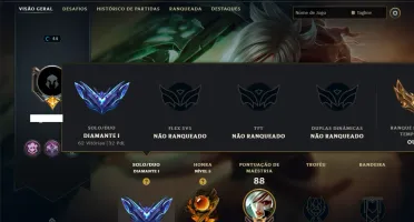 Diamante 1 com 45 Champs e 7 Skins