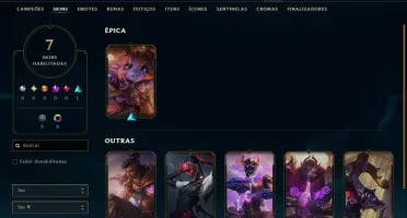 Diamante 1 com 45 Champs e 7 Skins