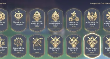 Conta Genshin AR58 Ganyu + Kazuha + Zhongli + 10 t5