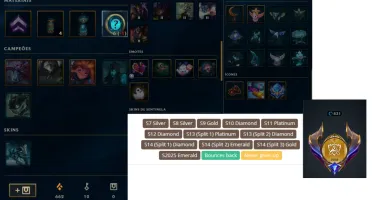 Conta Lol Full Champs/ 424 Skins(2 Ult, 13 Míticas) Lvl 831