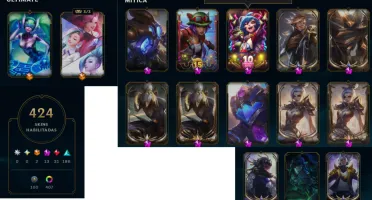 Conta Lol Full Champs/ 424 Skins(2 Ult, 13 Míticas) Lvl 831