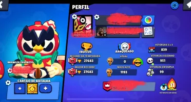 Cv17 Forte + Conta Brawl Star 27.600 Troféus No Mesmo Id