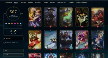 Unranked com TODOS os Champs e 307 Skins ( ADC / SUP )