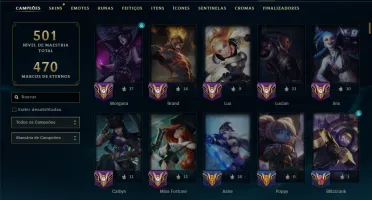 Unranked com TODOS os Champs e 307 Skins ( ADC / SUP )