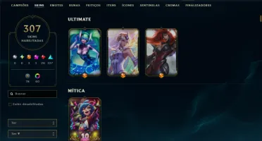 Unranked com TODOS os Champs e 307 Skins ( ADC / SUP )