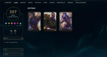 Unranked com TODOS os Champs e 307 Skins ( ADC / SUP )