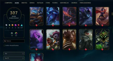 Unranked com TODOS os Champs e 307 Skins ( ADC / SUP )