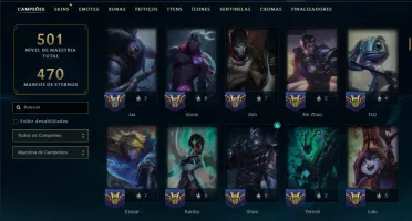 Unranked com TODOS os Champs e 307 Skins ( ADC / SUP )