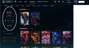 Conta lol ouro 4 272 skins e all champs RARA