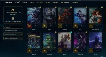 Conta Mestre com 22 Champs e 1 Skin + 13 Fragmentos