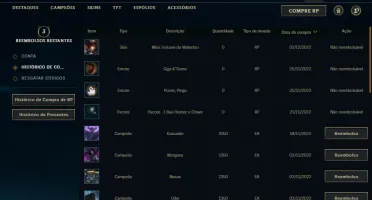 Conta Mestre com 22 Champs e 1 Skin + 13 Fragmentos