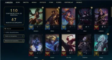 Conta prata 2 com 62 Champs e 38 Skins + 3 Vitoriosas