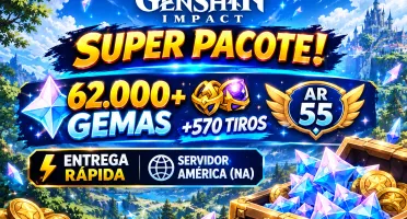Ar 55+ Até (62K) 60.000+ Gemas (Primogems) | 550+ Tiros