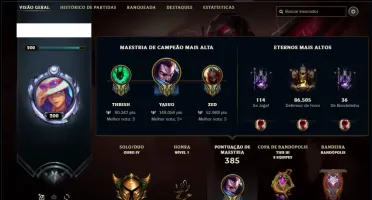 Conta ouro 4 com 52 skins e 115 champs