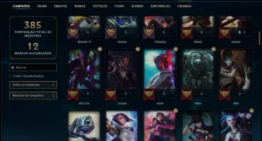 Conta ouro 4 com 52 skins e 115 champs