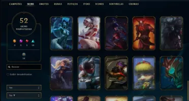 Conta ouro 4 com 52 skins e 115 champs