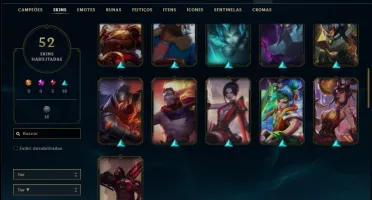Conta ouro 4 com 52 skins e 115 champs
