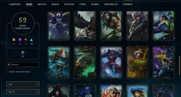 Conta ouro 4 com 52 skins e 115 champs