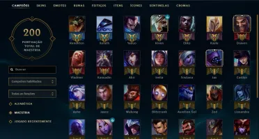 Vendo conta lol Ouro IV Season 8 48 campeões e 34 skins