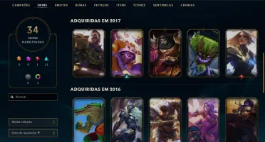 Vendo conta lol Ouro IV Season 8 48 campeões e 34 skins
