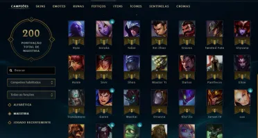 Vendo conta lol Ouro IV Season 8 48 campeões e 34 skins