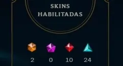 Conta LOL Gold 3 com 109 skins