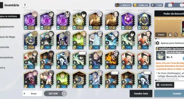 Conta end game, todos os melhores personagens.